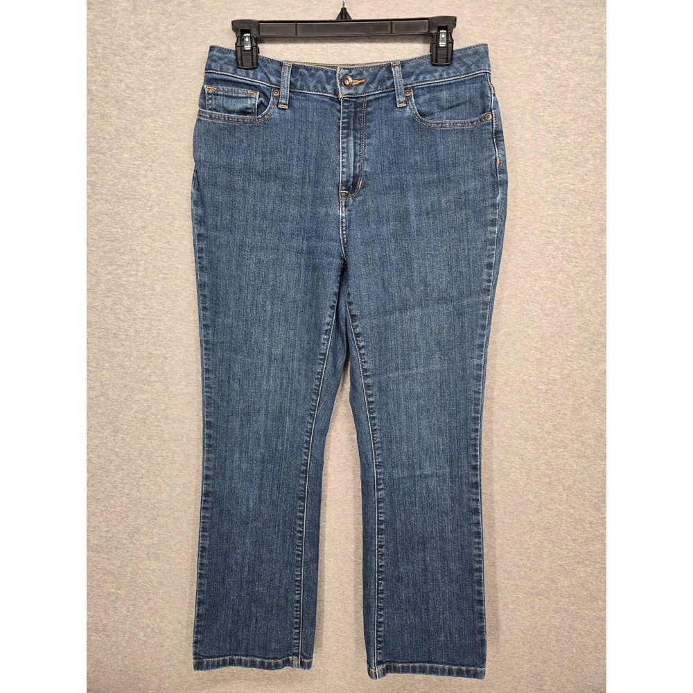LL Bean Classic Fit Straight Leg Jeans Blue Denim Medium Wash 10 PET 505562